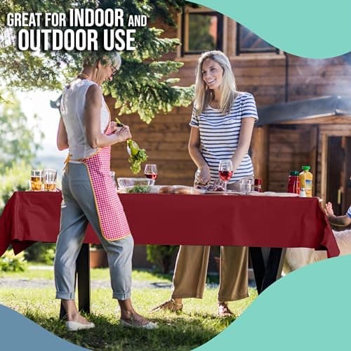 Premium Quality Plastic Table Cover Banquet Rolls 40" X 300' (Burgundy) - Exquisite — view 2
