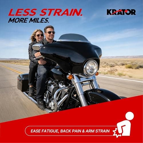 Krator Front Batwing Motorcycle Fairing Compatible with Harley Davidson Road King FLHR (1994-2023) & Road King Special FLHRXS (2017-2026) Gloss Black ABS Fairing, 6" Windshield with Chrome Trim, Smoke — view 2