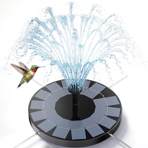 AISITIN Solar Fountain, 2.5W Solar Water Fountain Pump with 6 Nozzles & 4 Tube Supports, 6.7" Solar Powered Fountain for Garden, Pond, Pool, Fish Tank, Aquarium Outdoor