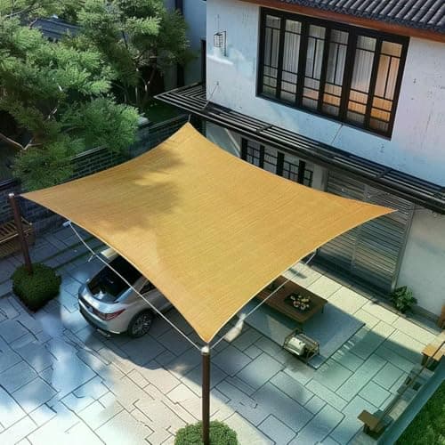 Garden EXPERT 8'x10' Sun Shade Sail Sand Rectangle Canopy Sail Shade Cloth for Patio Garden Outdoor Backyard — view 4