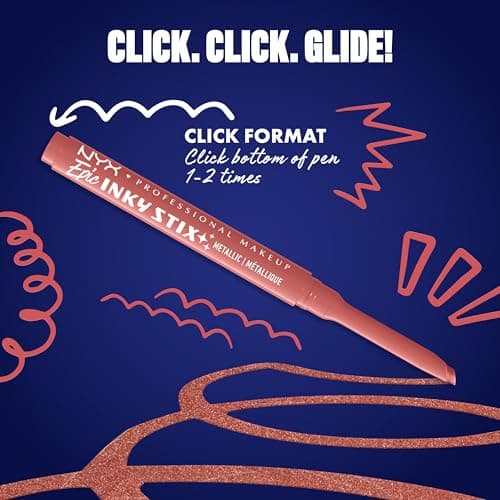 NYX PROFESSIONAL MAKEUP Epic Inky Stix Eyeliner, Mechanical Cream Gel Eyeliner, Waterproof Formula With Up To 24HR Wear - 12 Blush Byte (Metallic Coral Pink) — view 3
