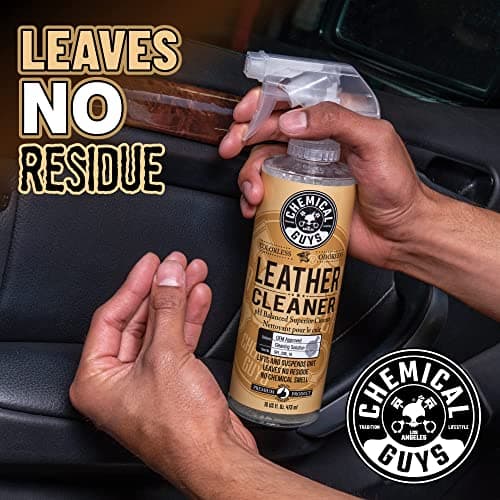 Chemical Guys Leather Cleaner and Conditioner Kit - Car Cleaner and Conditioner, Safely Cleans & Conditions Leather Car Interiors, Furniture, Shoes, Boots, Bags, Apparel & More, 2 Bottles (16 oz Each) — view 5