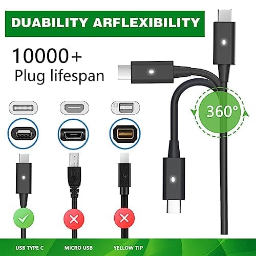 130W USB C Laptop Charger Compatible with Dell Computer XPS 15 17 9575 9500 9510 9520 9530 9700 9710 9720 9730,Precision 5470 5480 5550 5560 5530 5570 5750 5760 5770 3550 3560 3570 3571 2in1,Latitude — view 3