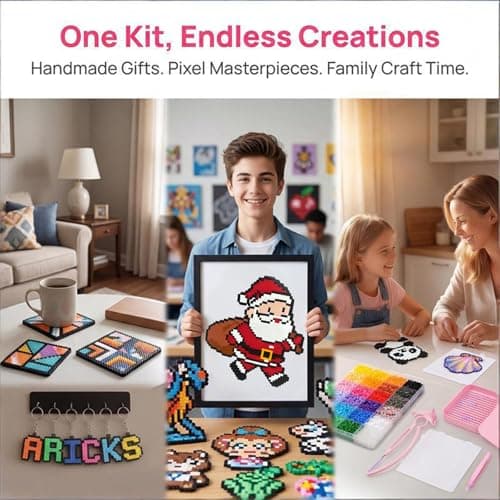 Huacan 26000pcs Fuse Beads Kit 48 Colors 2.6mm Beads with Complete Craft Tools for Perler Beads DIY Crafts — view 4