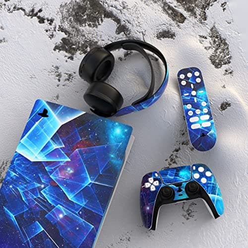 PlayVital for ps5 Skin - Digital Edition Console Full Set Vinyl Decal Sticker, Cover Skin Accessories for ps5 Controller & Charging Station & Media Remote & Headset -Multidimensional Galaxy — view 2