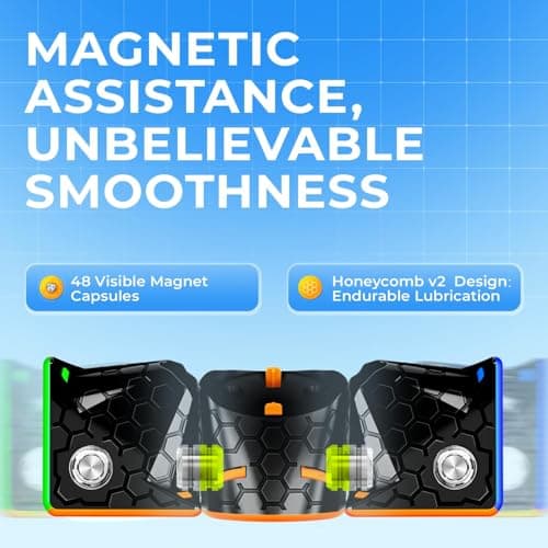 GAN 356 M, 3x3 Speed Cube Magnetic Stickerless, 3D Puzzle Fidget Toy Brain Teasers for Kids Teens Beginners Travel Games Holiday Birthday Gifts Stocking Stuffers (No Extra GES)
