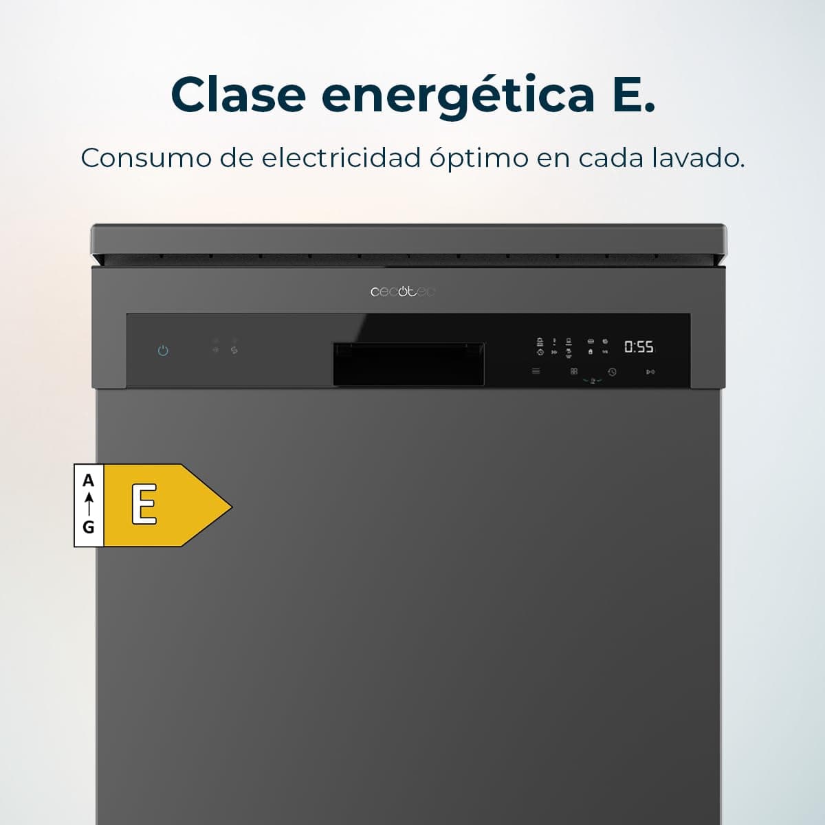 Cecotec Lavavajillas Compacto de 60 cm Bolero Aguazero 6110 Dark E, 1850W, 13 Cubiertos, 6 Programas, Funciones Media Carga, programa 3 en 1, Delay Start, Dry+, FullTouch y ChildLock — view 5