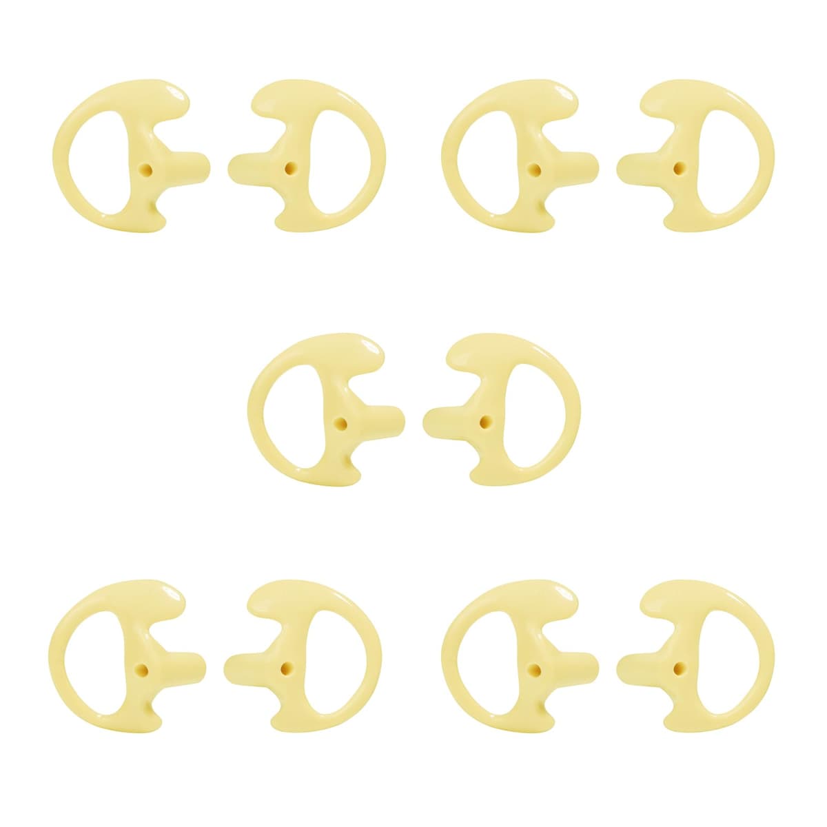 Replacement Soft Earmould Earpiece Earbud Air Acoustic Headset Earplug for Walkie Talkie Coil Tube Audio Kits,5 Pairs (Yellow, Small)