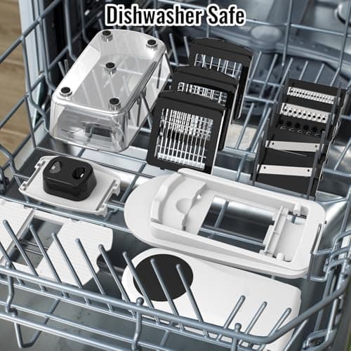8 Blade All-in-1 Vegetable Chopper Mandoline Slicer with Container, Food Chopper, Onion Chopper, Veggie Cutter for Salad, Kitchen Gadgets Accessories Essentials, White — view 7