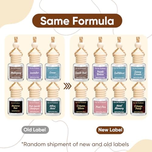 Vetuslumen 6 Pack Car Air Freshener - Mothers Day Gift for Her, Hanging Air Freshener Essential Oil Diffuser, Romantic Car Scents Cute Auto Decor Birthday Gifts for Women/Men — view 2