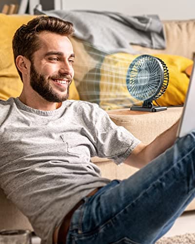 Gaiatop USB Desk Fan, Small But Powerful, Personal Quiet 3 Speeds Portable Fan, Adjustment Mini Table Desktop for Better Cooling Home Office Car Indoor Outdoor Black
