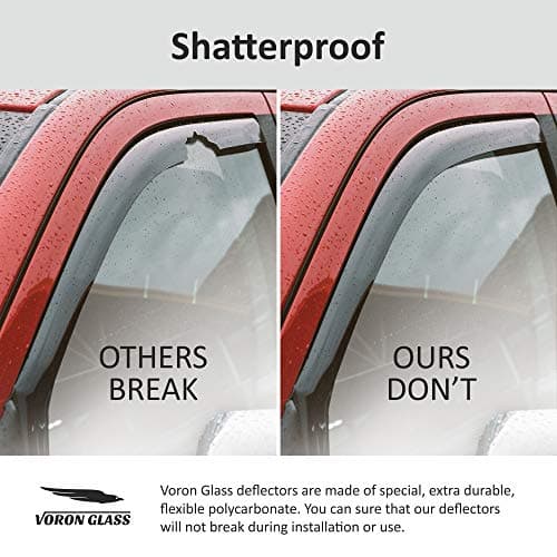 Voron Glass in-Channel Extra Durable Rain Guards for Jeep Cherokee 2014-2023, Window Deflectors, Vent Window Visors, 4 Pieces - 200341 — view 2