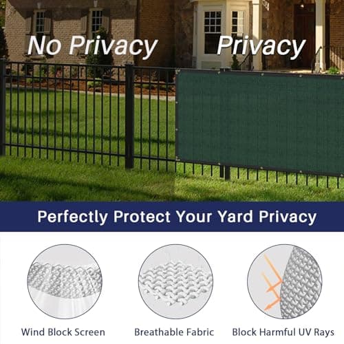 Windscreen4less Privacy Fence Screen 6'x50' Heavy Duty Windscreen Fencing Mesh Fabric Shade Cover for Outdoor Wall Garden Yard Pool Deck, Green — view 2