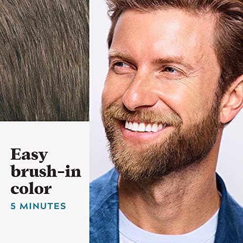 Just For Men Mustache & Beard multiple uses Beard Coloring for Gray Hair with Brush, With Keratin Biotin Aloe and Coconut Oil for Healthy Facial Hair Medium Brown, M-35, Pack of 1 — view 3
