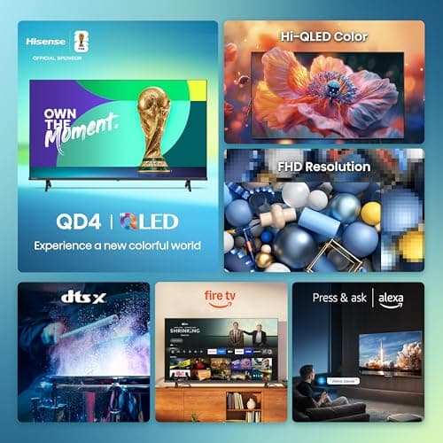 Hisense 40-Inch Class QD4 Series Hi-QLED FHD Smart Fire TV (40QD4QF) - Quantum Dot Color, DTS Virtual: X, Alexa Built in, Slim Bezel Design — view 3