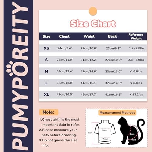 PUMYPOREITY Sphynx Cat Clothes - Stretchy Sweater, Soft Hairless Shirt, Pullover Pajamas, Turtleneck for Sphynx Cornish Rex, Devon Rex - Blue, M — view 4