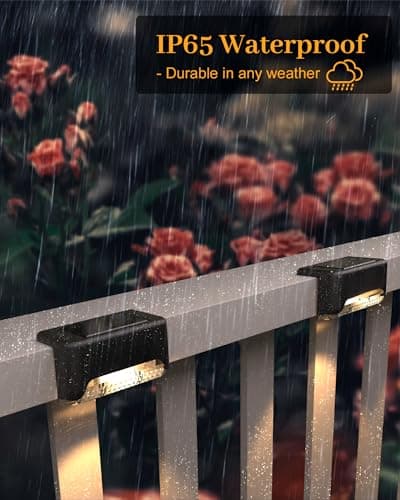 CANASUN Solar Deck Lights 16 Pack Solar Fence Light Solar Powered Outdoor Step Light IP65 Waterproof LED Pathway Light for Deck Fence Railing Garden Patio StairYard (Warm Light) — view 3