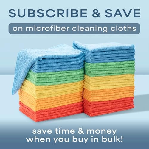 S&T INC. 100 Pack Microfiber Cleaning Cloth, Bulk Towels for Home, Reusable Microfiber Towels for Cars, Cleaning Rags, Assorted, 11.5 Inches x 11.5 Inches, 100 Count — view 8