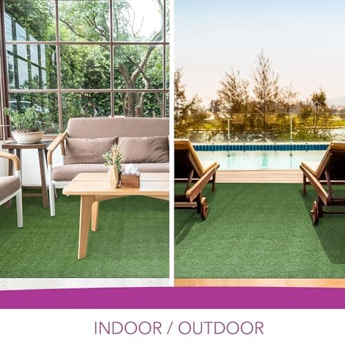 iCustomRug Indoor/Outdoor Turf Carpet & Rugs, Synthetic Grass Artificial Grass for Decks, Patios, Yards, Camping, Boats, Finished Edges with Binding Tape, 6 x 11ft in Lawn Green