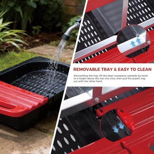 Chicken Nesting Box 4 Compartments, Metal Nesting Box for Laying Hens, Large Egg Gathering Box for Chicken Coop Outdoor, Red — view 5