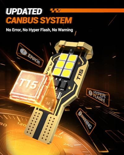 SEALIGHT 921 LED Bulb Reverse Light 500% Super Bright T15 Reverse Light Bulb 3030-SMD Chipsets Canbus Error Free 906 W16W 922 912 921 LED Bulb for Backup Lights, 6000K White Pack of 2 — view 4