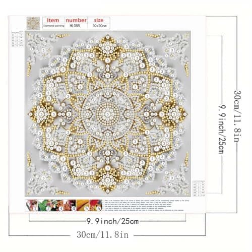 GEMFAMILY 5D Diamond Painting Kits for Adults,DIY Special Shaped Diamond Art Kit for Mandala,Pearl Diamond Dots Painting Crystal Rhinestone Gem Art for Home Wall Decor 11.8 X 11.8 Inch — view 5