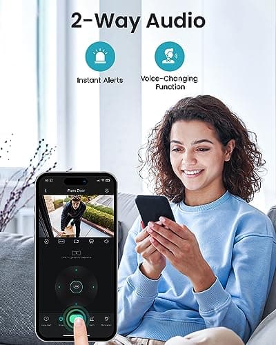 DEKCO 2K Outdoor Security Camera with 360 Degree Pan-Tilt Motion Tracking, Home Camera Surveillance Exterieur, WiFi Camera, Full Color Night Vision Sound-Light Alarm, 2-Way Audio, Waterproof — view 5
