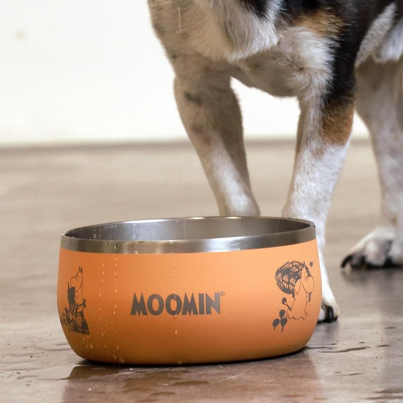 Soho Poms Moomins Dog Bowl | Peach Lunar 1L Stainless Steel Dog Bowls for Food or Water, Metal Anti Slip Pet Bowl for Dogs & Puppy, Durable Scratch Resistant Design, Dishwasher Safe | Everyday Feeding — view 2