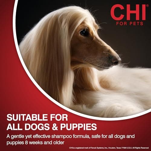 CHI for Dogs Shed Control Shampoo Anti-Shedding Formula Reduces Loose Hair Sulfate and Paraben Free pH Balanced Cruelty Free All Coat Types 16 FL OZ USA for Dogs Puppies and All Breeds Grooming — view 4