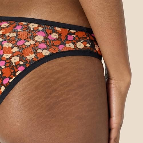 Amazon Essentials Women's Cotton Spandex Bikini Brief Underwear (Available in Plus Size), Pack of 6, Dots/Floral/Multicolor, X-Large — view 3