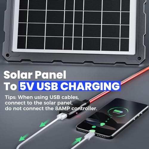 POWOXI Upgraded 20W 12V Solar Battery Charger car, Solar Panel Trickle Maintainer Kit with Smart PWM Charge Controller for Automotive, Motorcycle, Boat, Marine, RV,Trailer,Powersports, etc. — view 2