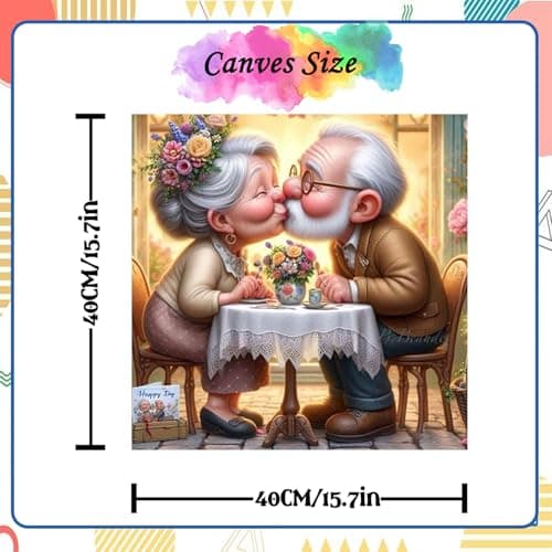 Elderly Couple Paint by Numbers Kit for Adults,Love DIY Peinture a Numero on Canvas, Color by Numbers,Large Adult Paint by Number for Gifts,Home Wall Decor — view 2
