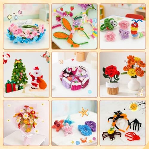 1600 PCS Pipe Cleaners, Pipe Cleaners Bulk 48 Colors, Chenille Stems for Flowers DIY Art Creative Crafts Decorations Colorful Thick Pipe Cleaners Craft Supplies for Christmas Halloween Birthday Gift