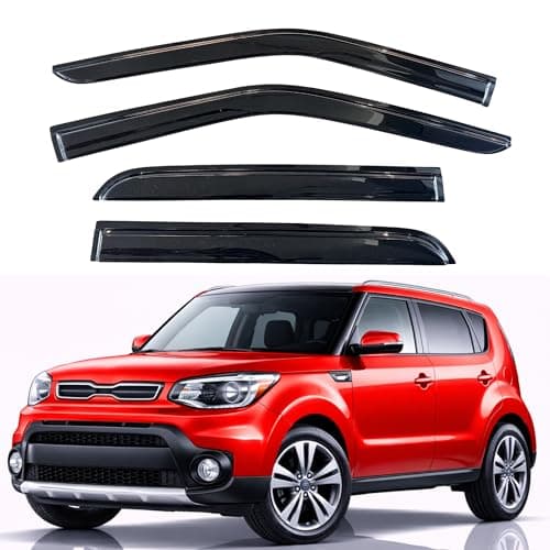 KPY Rain Guards Fit for 2014-2019 Kia Soul, Out-Channel Window Visors Vent Wind Deflectors 4PC, Car Accessories for 14-19 Soul