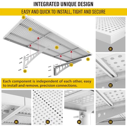 Aecxm 4pack-1.64x4ft Garage Wall Shelving Garage Storage Racks Wall Mounted Shelves Garage Wall Mounted Floating Shelves (White) — view 5