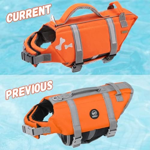 EMUST Dog Life Jacket, XL, NewOrange, Waterproof, Breathable, Adjustable with Rescue Handle, for Swimming Pool Beach Boating — view 7