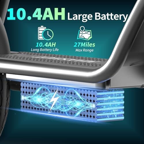 Maxshot Electric Scooter, 8.5" /10" /14" Tire, 16/19/22 Mph Top Speed, 12/16/21/27/28/49/50 Miles Long Range, Folding Escooter for Adults and Kids with Seat Bag, Dual Braking, Dual Suspension, App — view 2