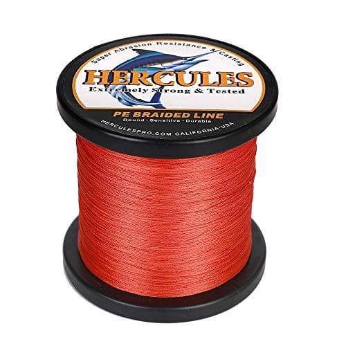 HERCULES Super Cast 300M 328 Yards Braided Fishing Line 200 LB Test for Saltwater Freshwater PE Braid Fish Lines Superline 8 Strands - Red, 200LB (90.7KG), 0.75MM — view 3