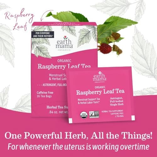 Earth Mama Organic Red Raspberry Leaf Tea | Labor Prep & Menstrual Support Herbal Tea, Pregnancy & Postpartum Care Recovery | 32 Teabags | Caffeine Free & Non-GMO — view 4