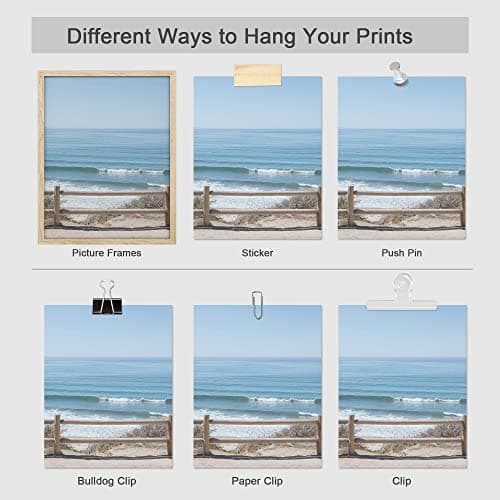 SIGNWIN Poster Bathroom Decor 11"x14"x 4, Wall Art Room Decor Multicolor for Living Room, Bedroom, Office White Aerial View Blue Ocean Wave Beach Shore Nature Wilderness Realism Decorative Landscape — view 4