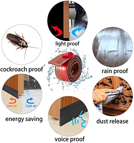 Door Draft Stopper Under Door Seal for Exterior/Interior Doors, Door Sweep Strip Under Door Draft Blocker, Soundproof Door Bottom Weather Stripping, 2" W x 39" L, (White) — view 4