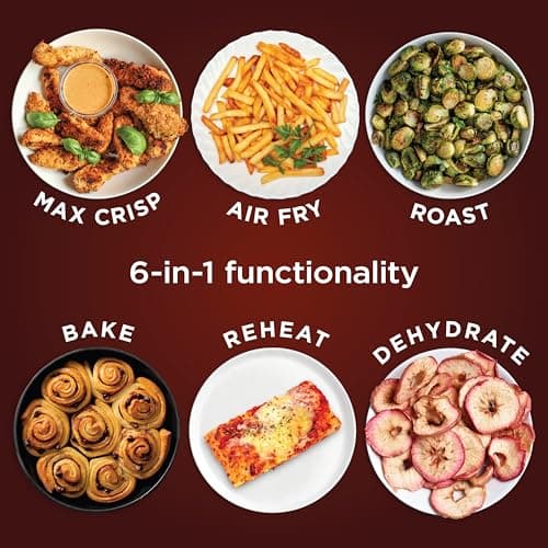 Ninja XL Air Fryer with MaxCrisp | 6.5 QT Capacity | 6-in-1 Max Crisp, Air Fry, Roast, Bake, Reheat & Dehydrate | 450°F Temp | 1750 Watts | Nonstick Basket, Crisper Plate & Recipe Guide | Grey | AF181 — view 2