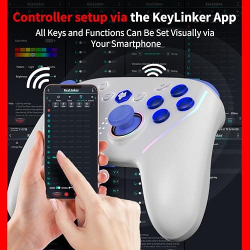 NBCP Controller for Switch, Wireless Pro Controller for Switch Lite, Switch Remote Gamepad Joystick,Dual VibrationGyro/Vibration/Turbo/NFC/Wake-Up/Screenshot (Blue) — view 2