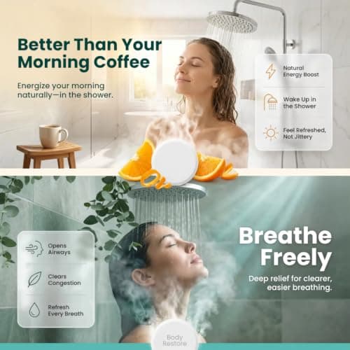 Body Restore Shower Steamers Aromatherapy 6 Pack – Fathers Day Gift for Dad, Birthday Gifts for Men, Relaxation Stress Relief Self Care – Premium Citrus Essential Oil Tablets — view 6