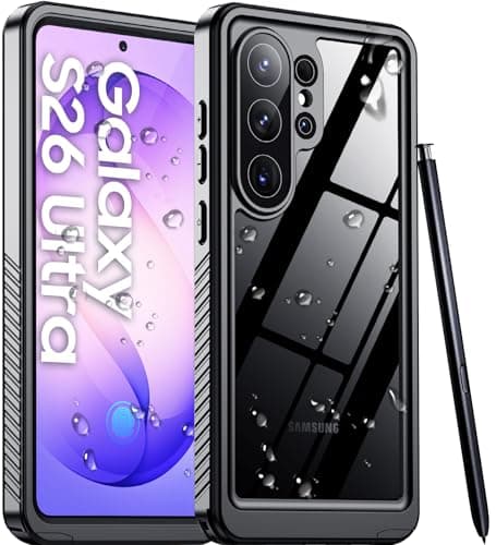 Temdan Designed for Samsung Galaxy S26 Ultra Case Waterproof, Built-in Lens & Screen Protector Military Grade Shockproof Dropproof IP68 Underwater Full Body Phone Case for Galaxy S26 Ultra 6.9"-Black