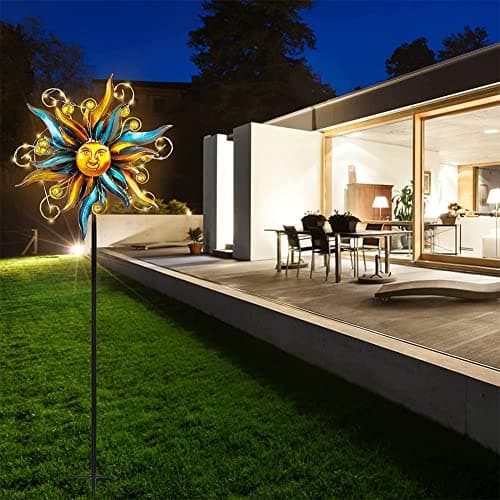 VEWOGARDEN Garden Solar Wind Spinner, Sun Outdoor Metal Wind Sculpture Yard Art Decor for Patio, Lawn & Garden — view 2