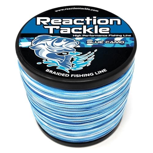 Reaction Tackle Braided Fishing Line Blue Camo 25LB 150yd