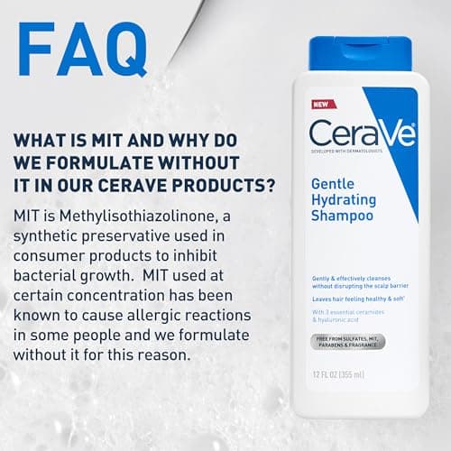 CeraVe Gentle Hydrating Shampoo, With Ceramides, Niacinamide & Hyaluronic Acid For Soft, Healthy Looking Hair & Scalp, Sulfate Free & Color Safe Shampoo, For All Hair Types, 12 Oz — view 9