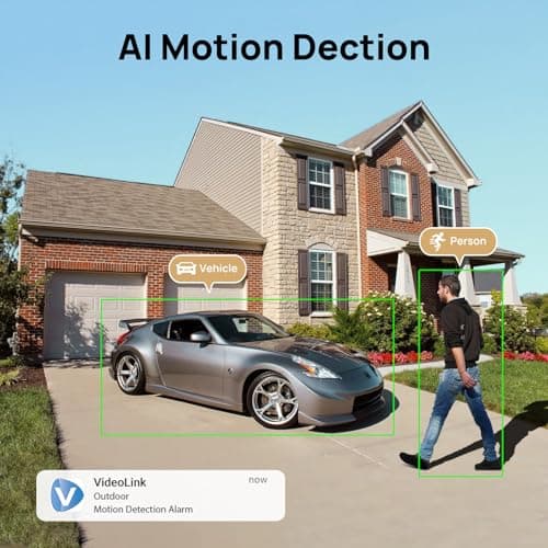4K Dual-Lens PoE Security Camera with 180° Panoramic View, 8MP IP Outdoor Camera 98ft Full Color/IR Night Vision,Person/Vehicle Detection,Two-Way Talk,SD Slot(512GB)Compatible with Hik Vision NVR NDAA — view 4