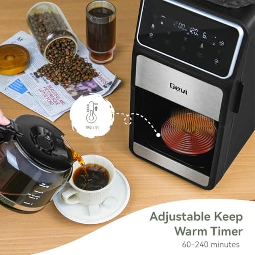 Gevi 10-Cup Grind & Brew Drip Coffee Maker with Built-In Burr Grinder — view 7